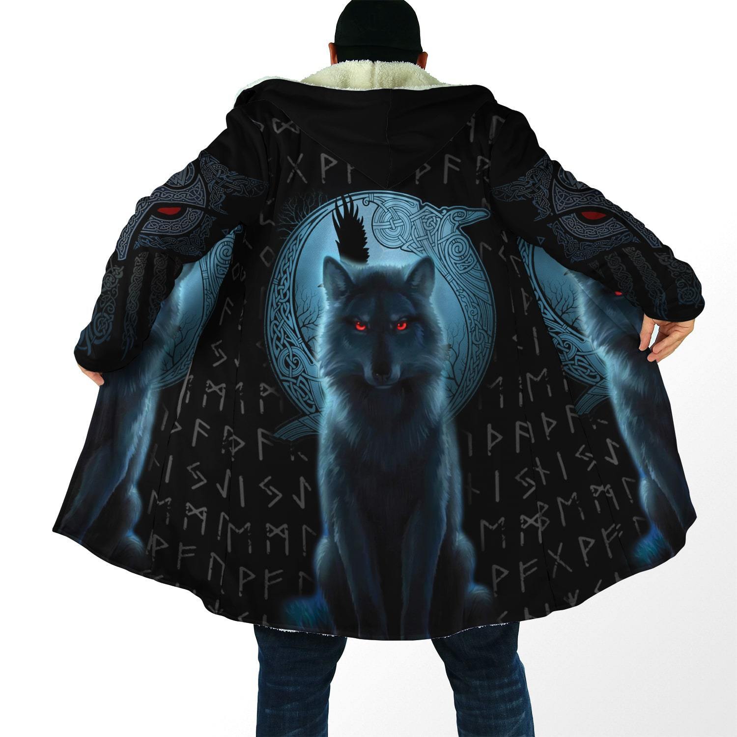 Fenrir Viking Wolf And Moon 3D