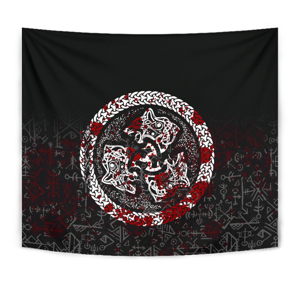 Tapestry - Fierce Blood Wolf Symbol Of A Viking Nordic