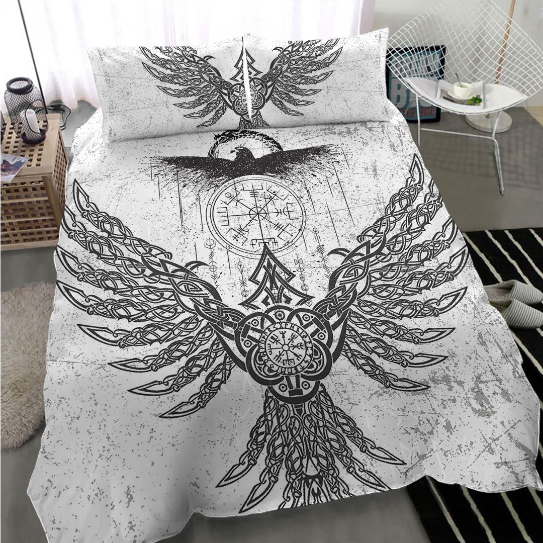 Bedding Set Raven Midgard and Compass Viking Bedding Set