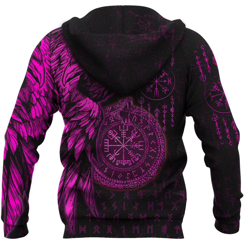 Raven and Ouroboros Brush Style Hoodie