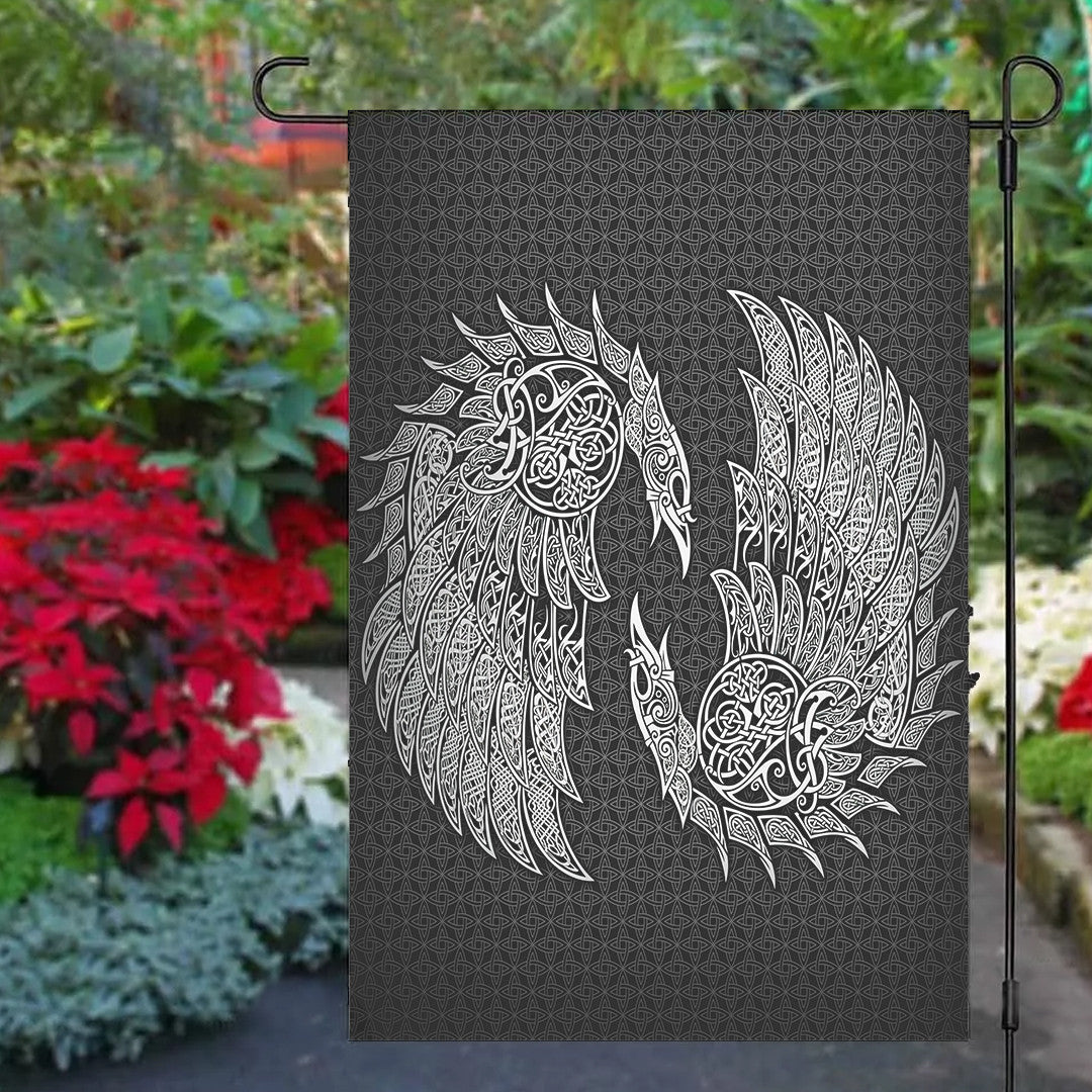 Garden Flag - Raven and Wolf Fenrir Garden Flag