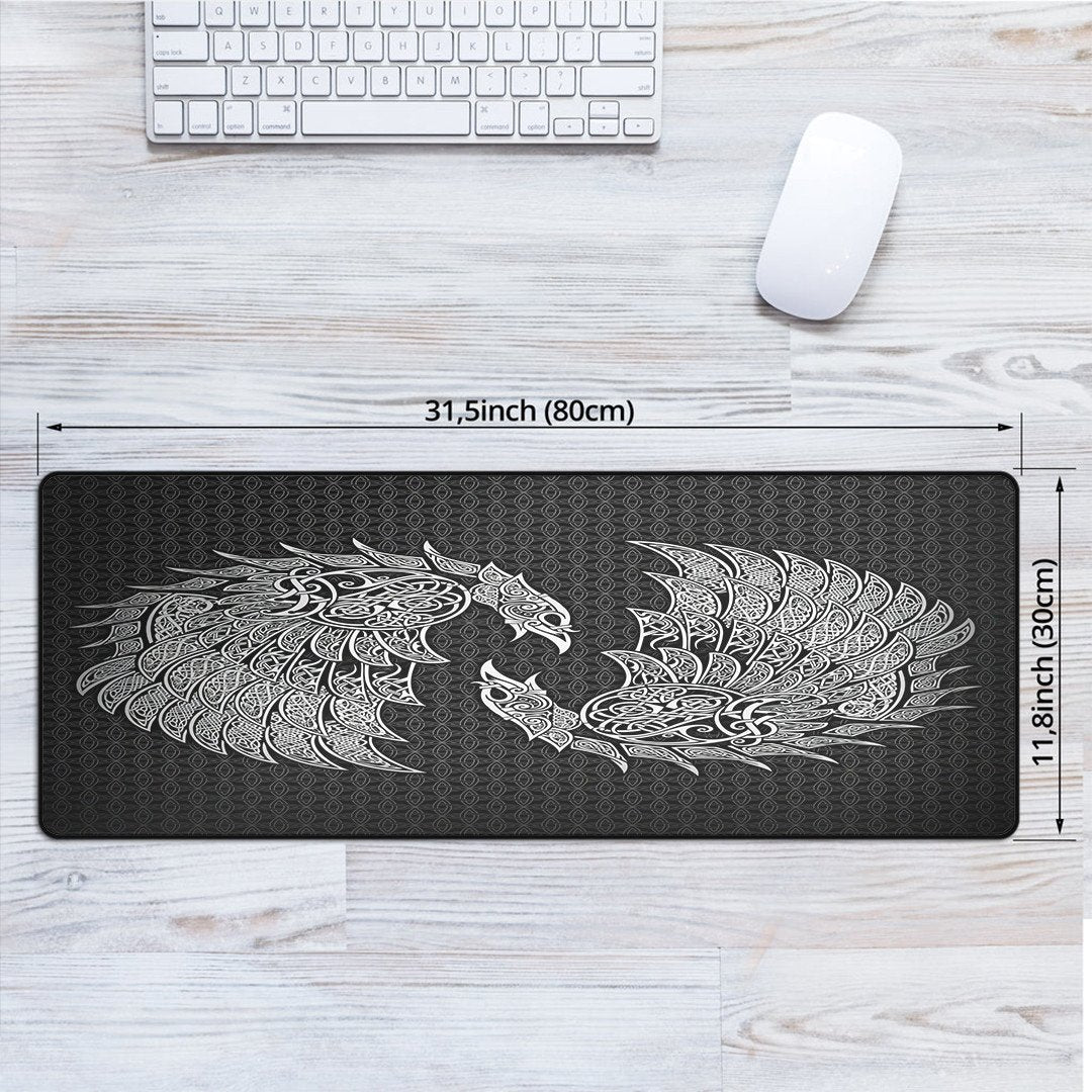 Viking Style Mouse Mat - Raven and Wolf Fenrir Mouse Mat A35