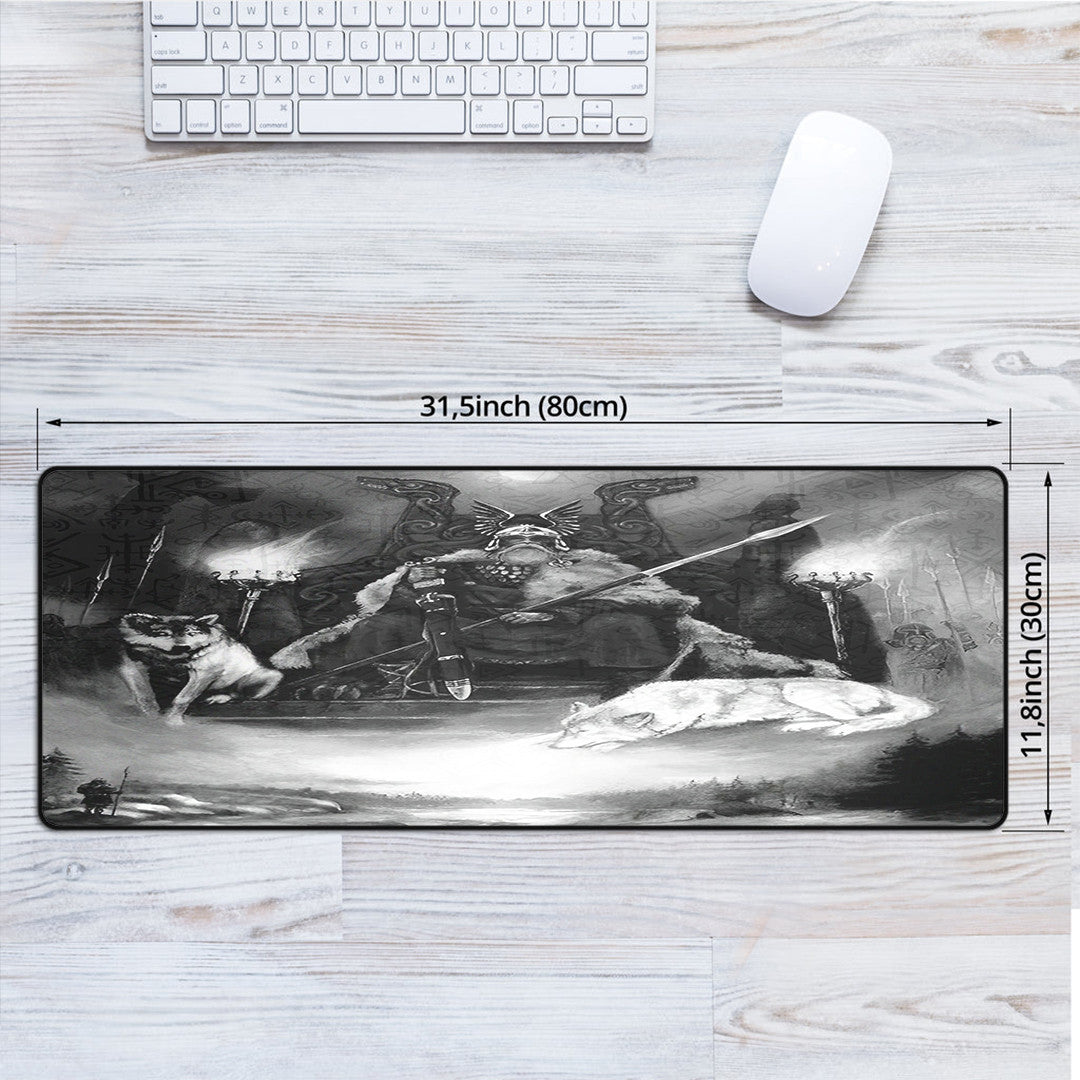 Viking Style Mouse Mat - King Odin Viking Wolf Mouse Mat A35
