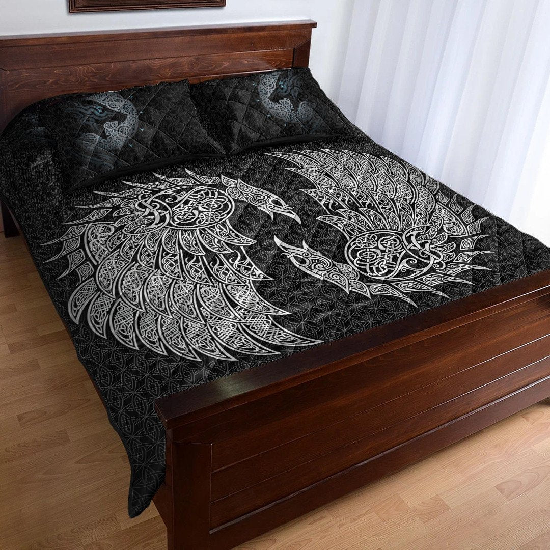 Quilt Bed Set - Raven and Wolf Fenrir Quilt Bed Set