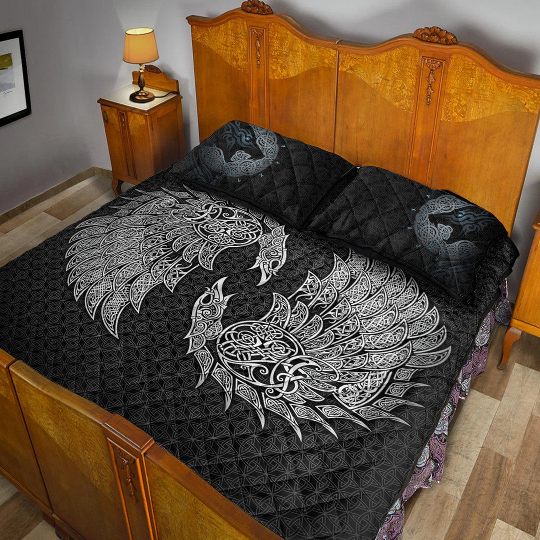 Quilt Bed Set - Raven and Wolf Fenrir Quilt Bed Set