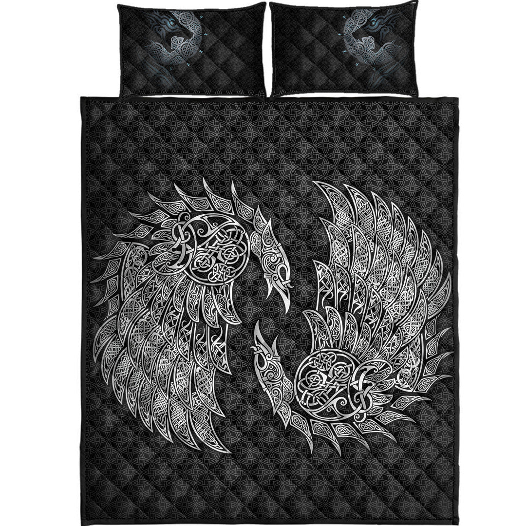 Quilt Bed Set - Raven and Wolf Fenrir Quilt Bed Set
