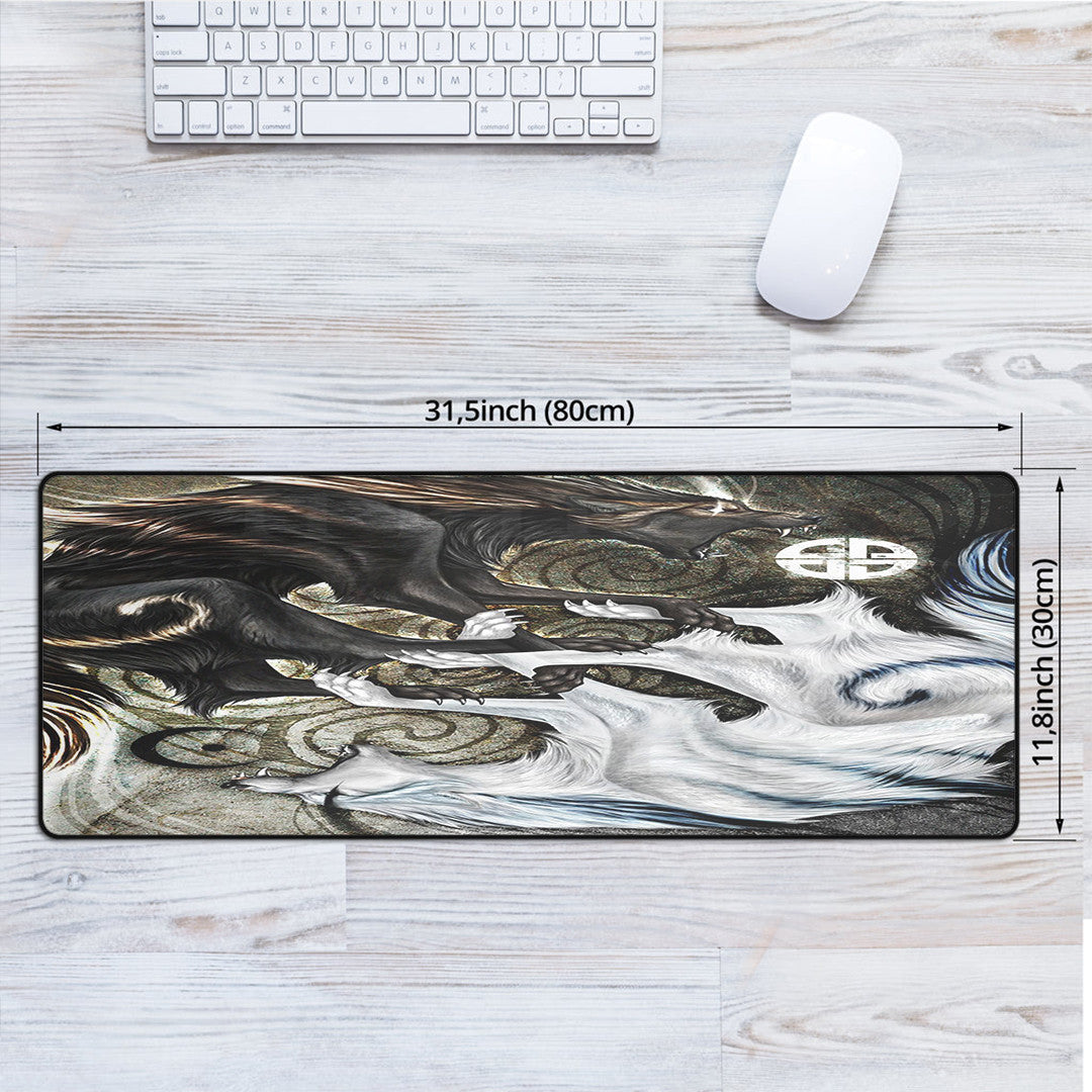 Viking Style Mouse Mat - Skoll and Hati Ying Yang Style Mouse Mat A35