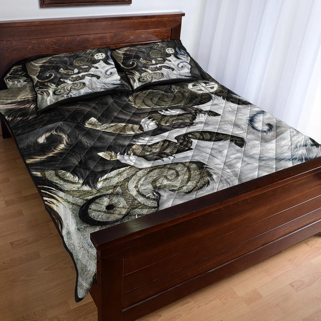 Quilt Bed Set - Skoll and Hati Ying Yang Style Quilt Bed Set