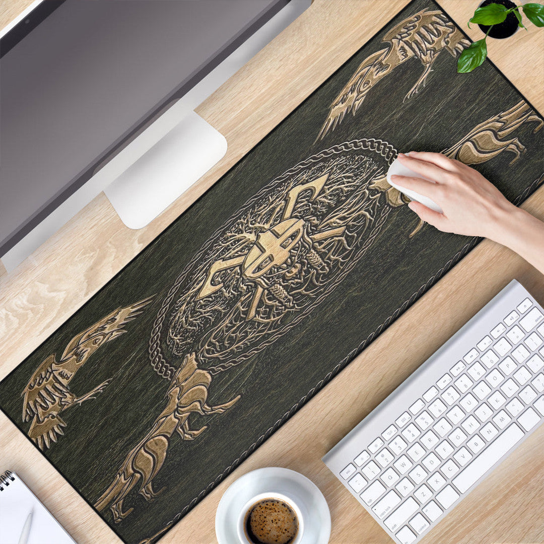 Mouse Mat - Viking Warrior Mugin and Hugin,Skoll and Hati Mouse Mat