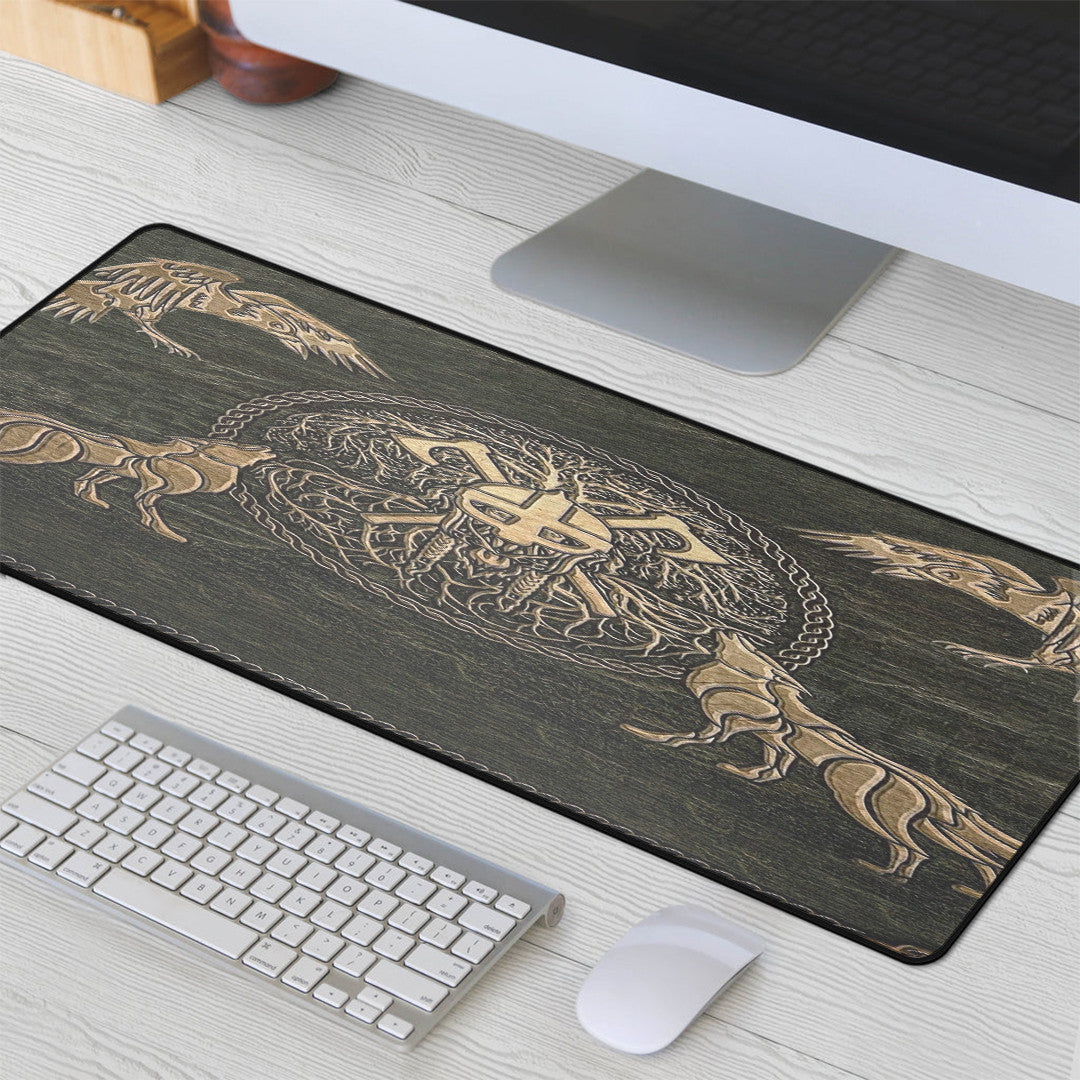 Mouse Mat - Viking Warrior Mugin and Hugin,Skoll and Hati Mouse Mat