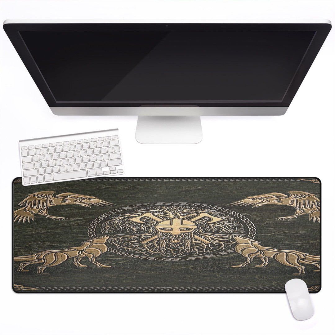 Mouse Mat - Viking Warrior Mugin and Hugin,Skoll and Hati Mouse Mat