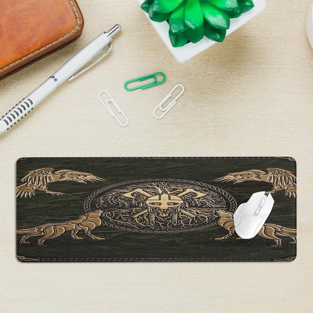 Mouse Mat - Viking Warrior Mugin and Hugin,Skoll and Hati Mouse Mat