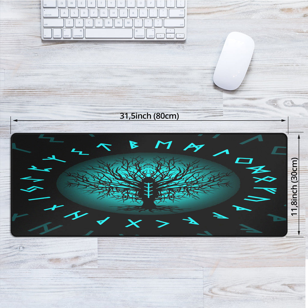 1sttheworld Mouse Mat - Yggdrasil and Rune Round Tattoo Mouse Mat A35