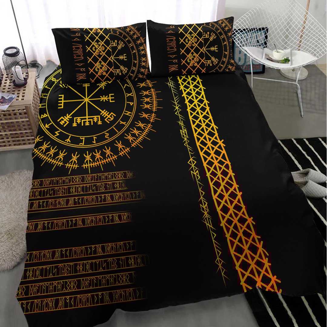 Bedding Set Vegvisir and Rune Gold Style Bedding Set