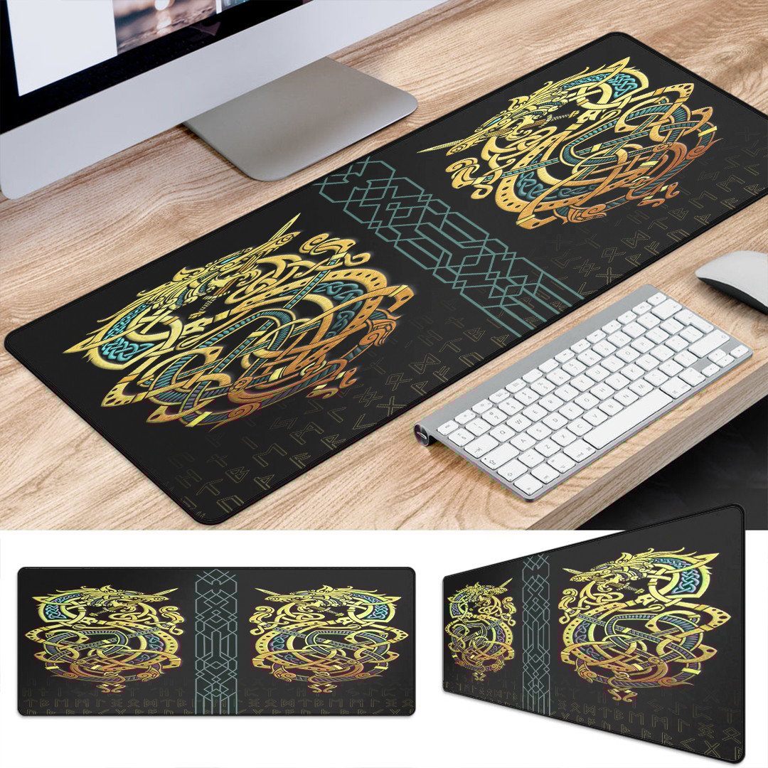 Celtic Mouse Mat - Celtic Dragon Gold Mouse Mat