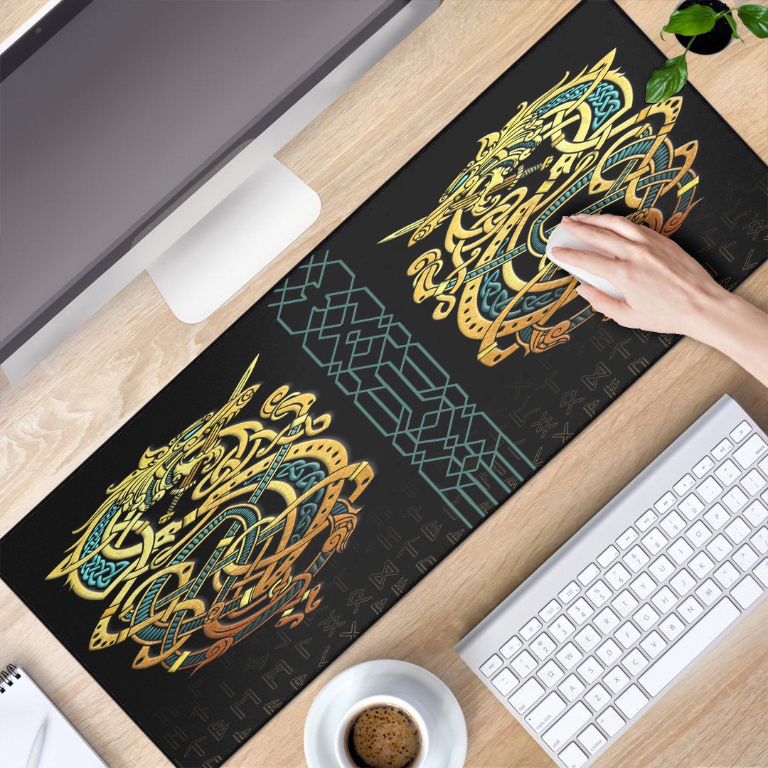 Celtic Mouse Mat - Celtic Dragon Gold Mouse Mat