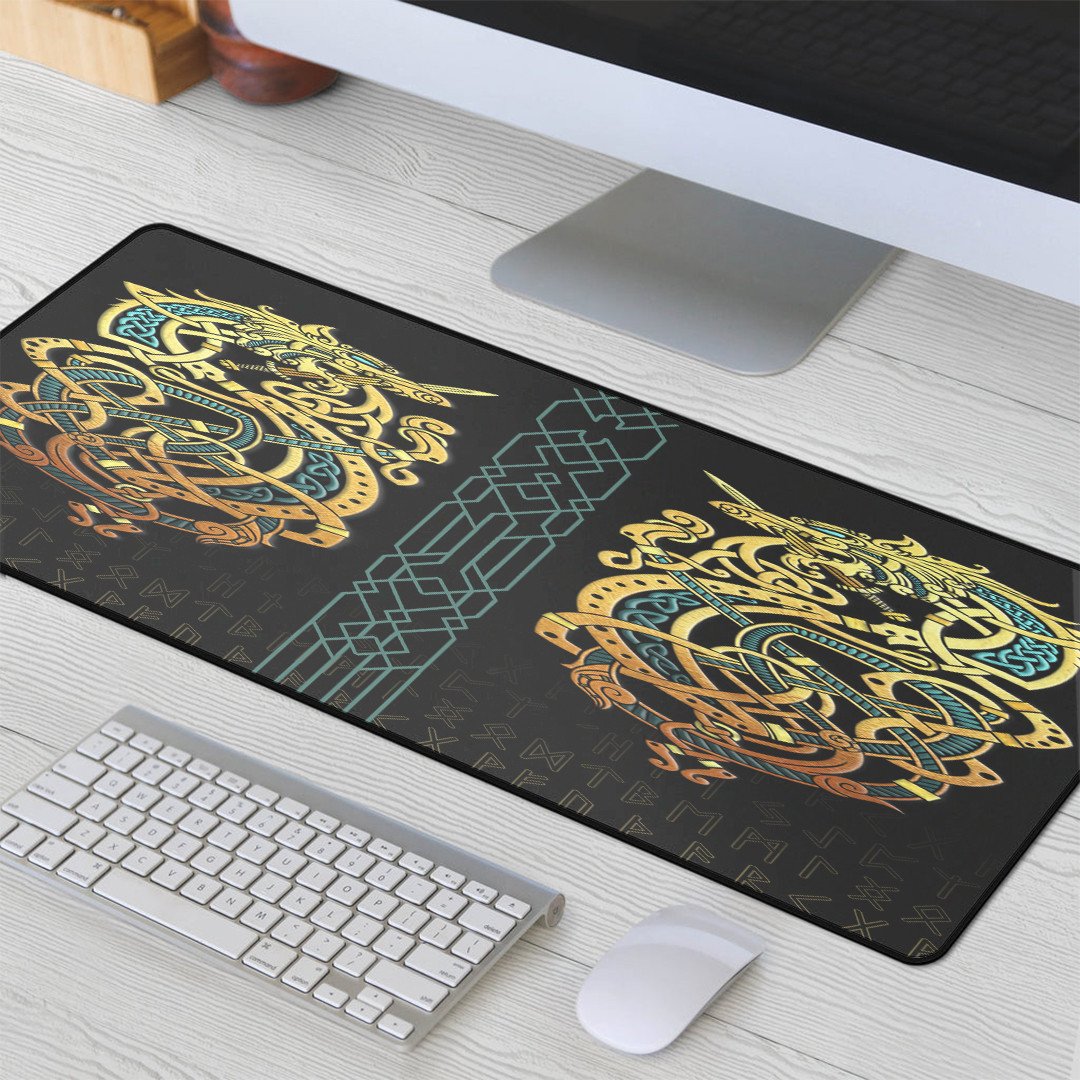 Celtic Mouse Mat - Celtic Dragon Gold Mouse Mat