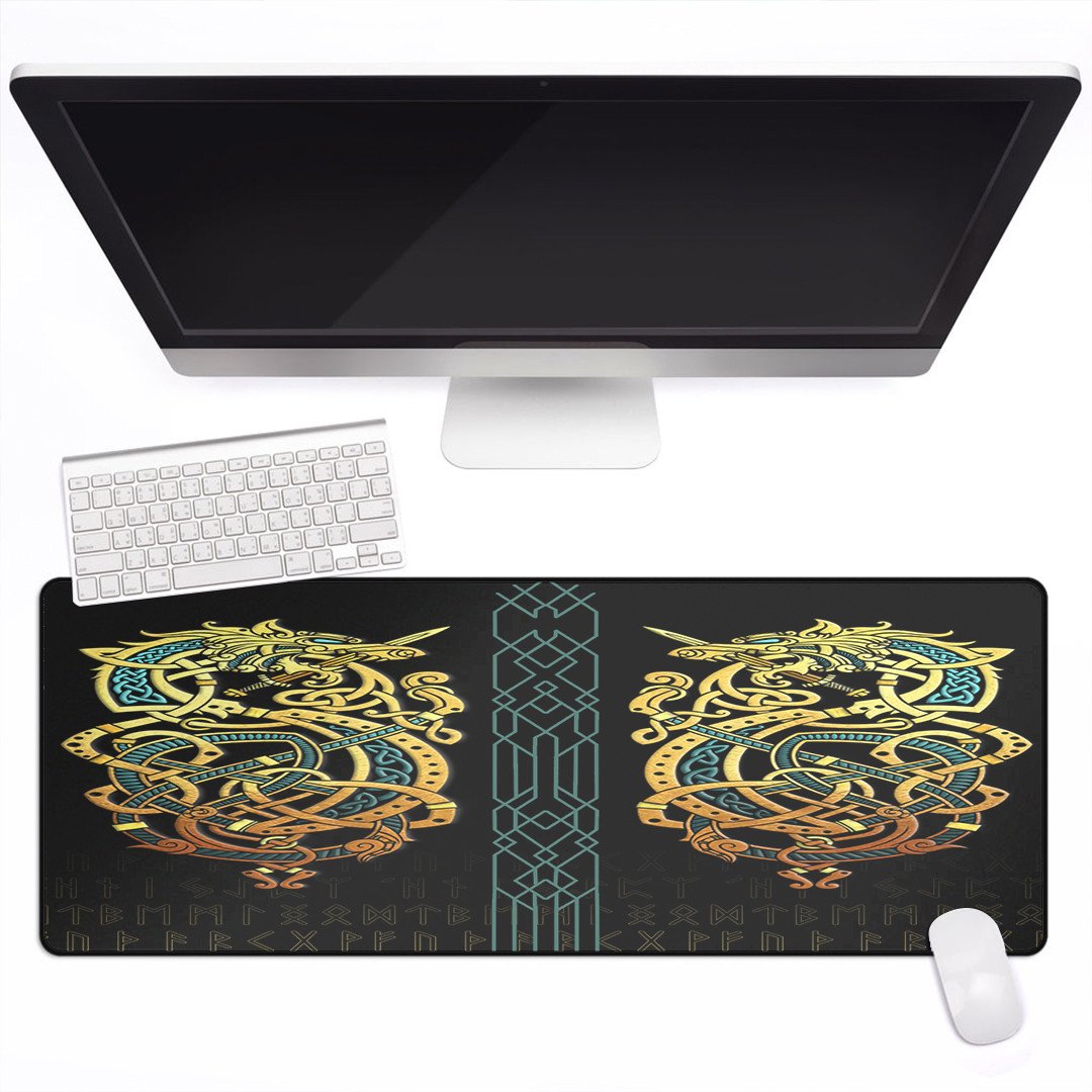 Celtic Mouse Mat - Celtic Dragon Gold Mouse Mat