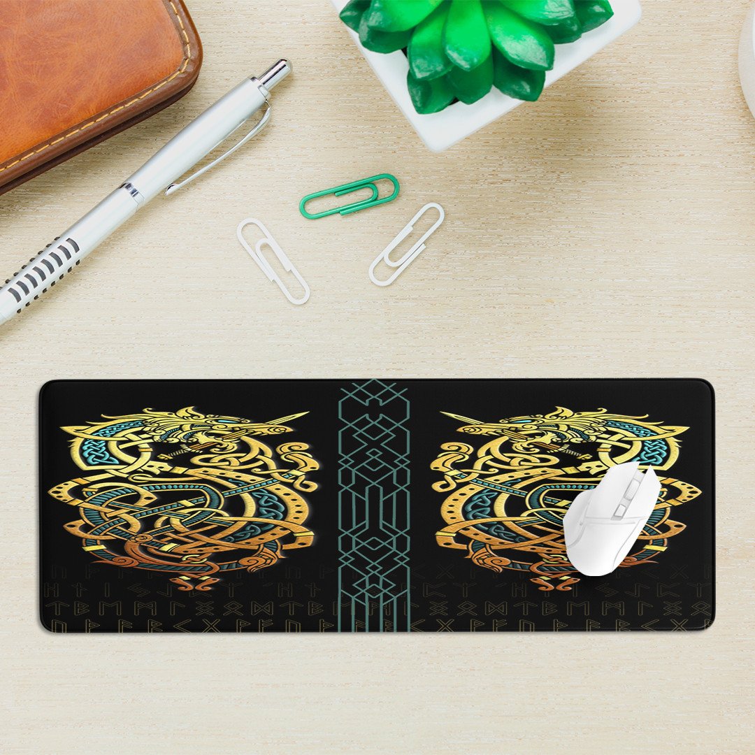 Celtic Mouse Mat - Celtic Dragon Gold Mouse Mat