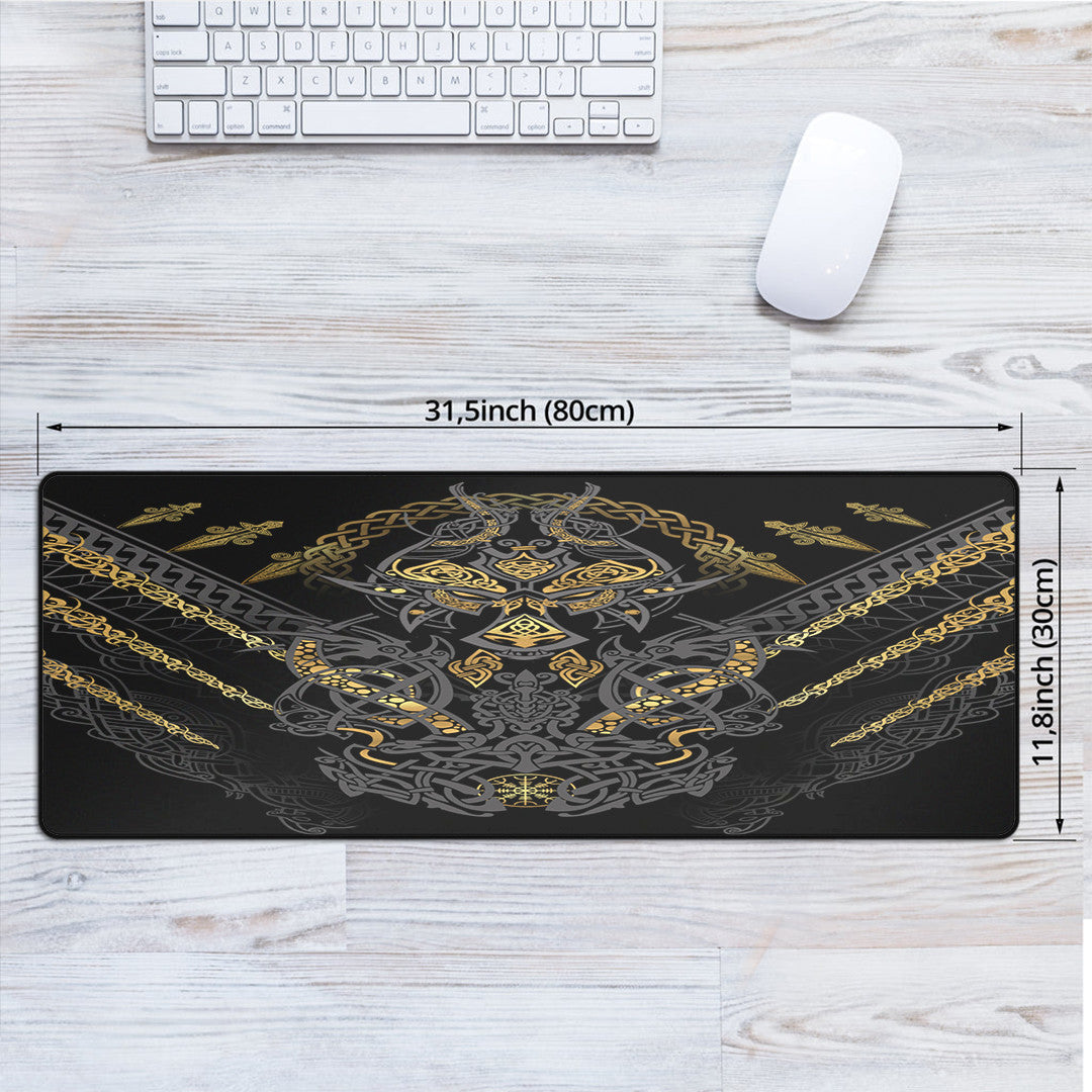 1st Ireland Celtic Mouse Mat - Fenrir and Claw Gold-Black Mouse Mat A35