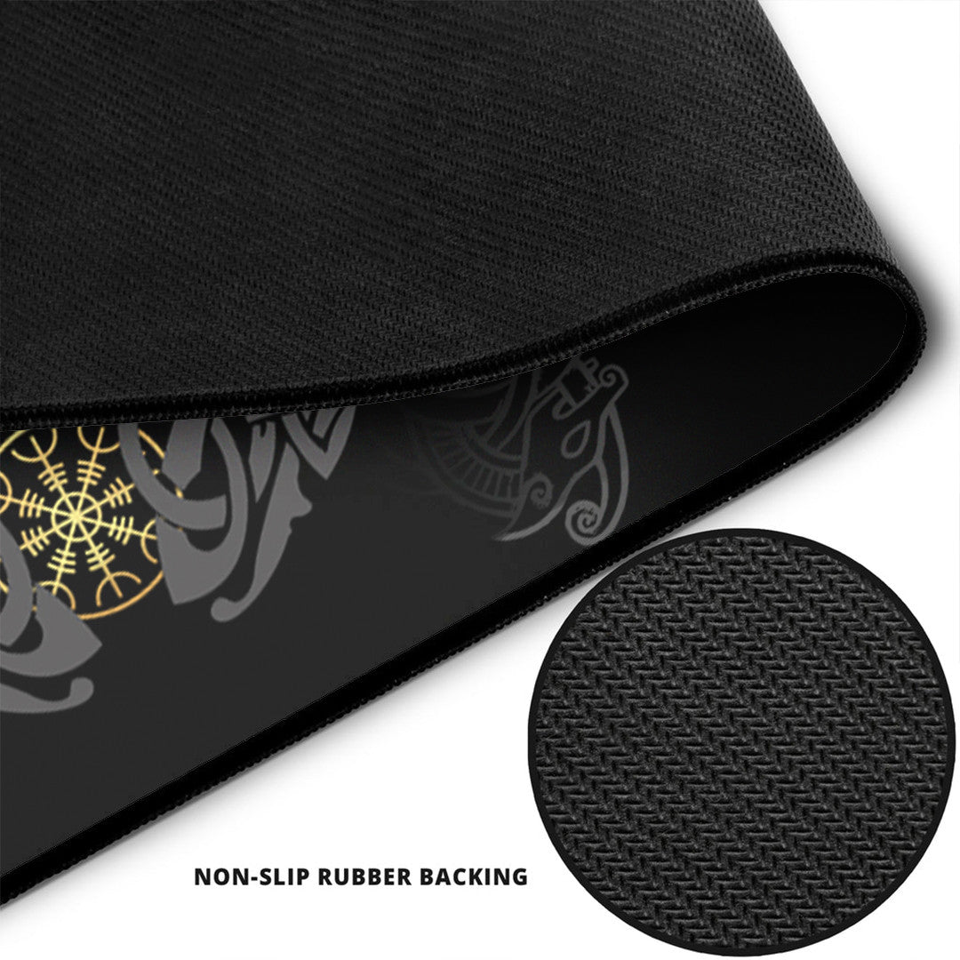 Celtic Mouse Mat - Fenrir and Claw Gold-Black Mouse Mat