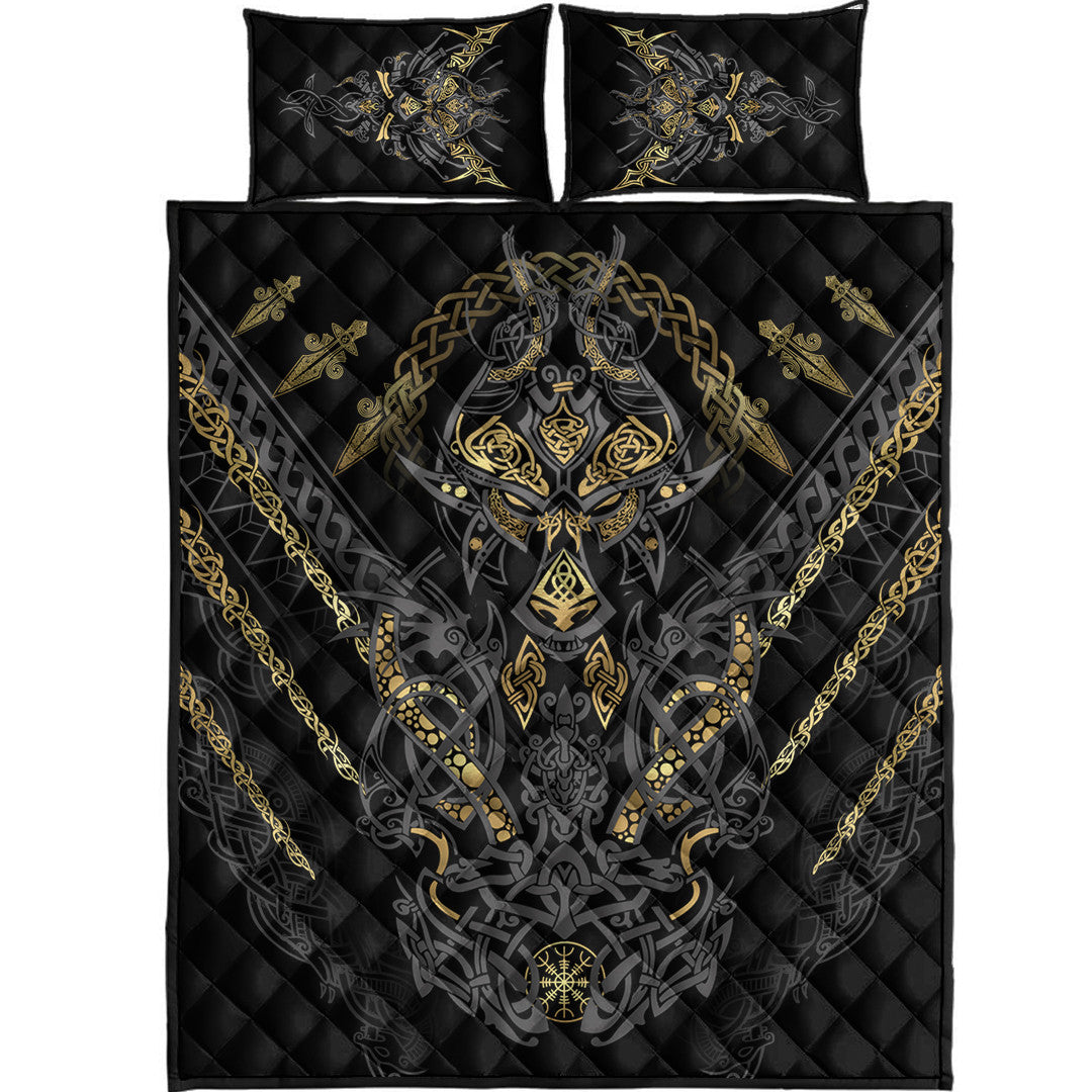 Quilt Bed Set - Fenrir and Claw Gold-Black Quilt Bed Set