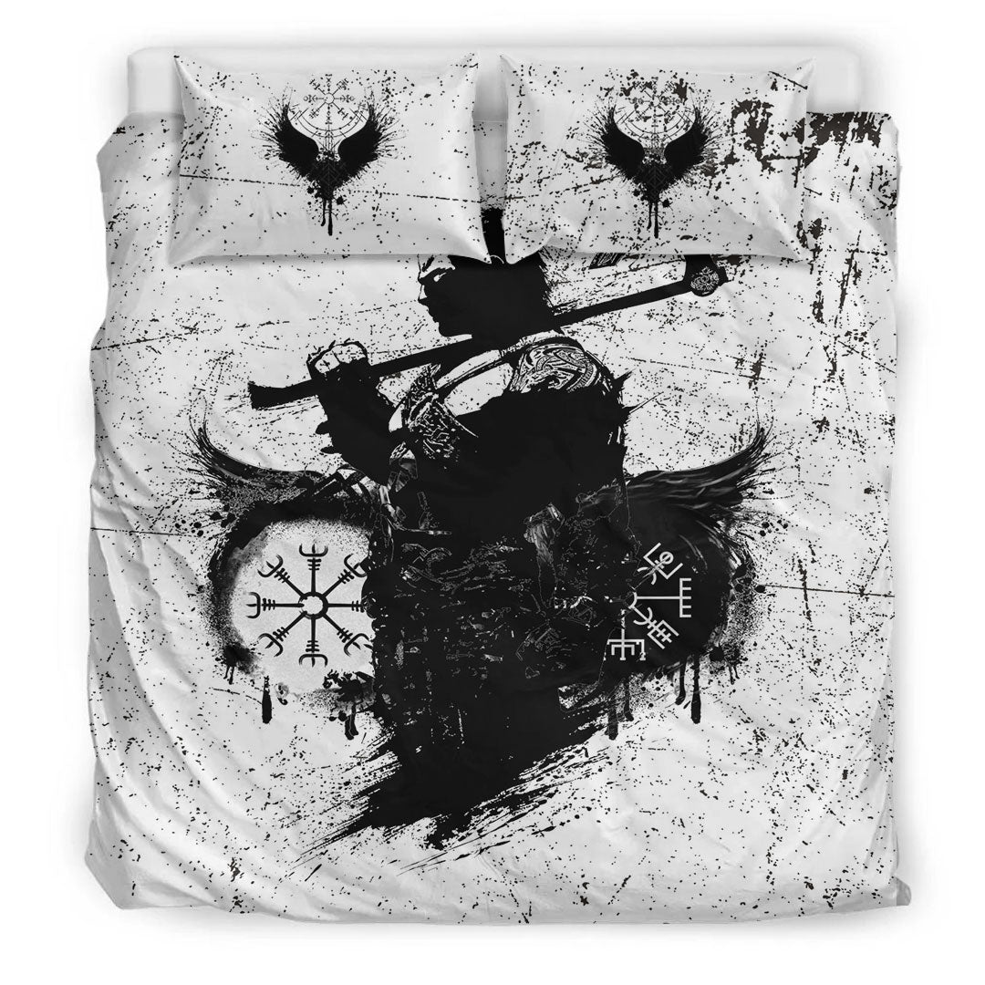Bedding Set Viking Warrior Tattoo Black Bedding Set