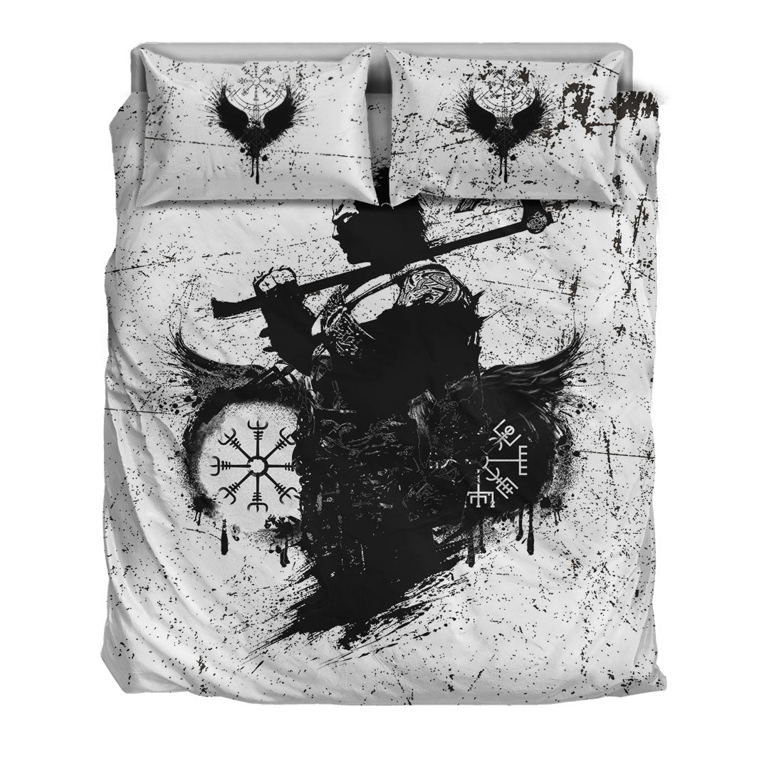 Bedding Set Viking Warrior Tattoo Black Bedding Set
