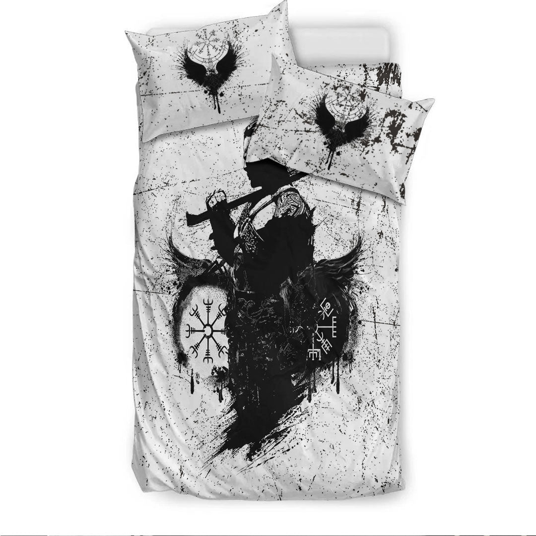 Bedding Set Viking Warrior Tattoo Black Bedding Set