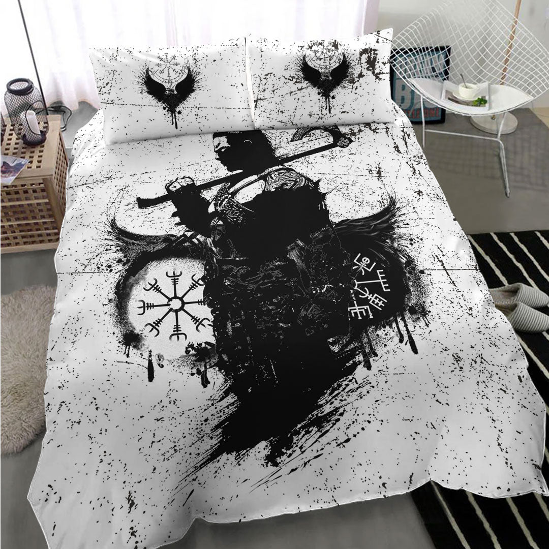 Bedding Set Viking Warrior Tattoo Black Bedding Set