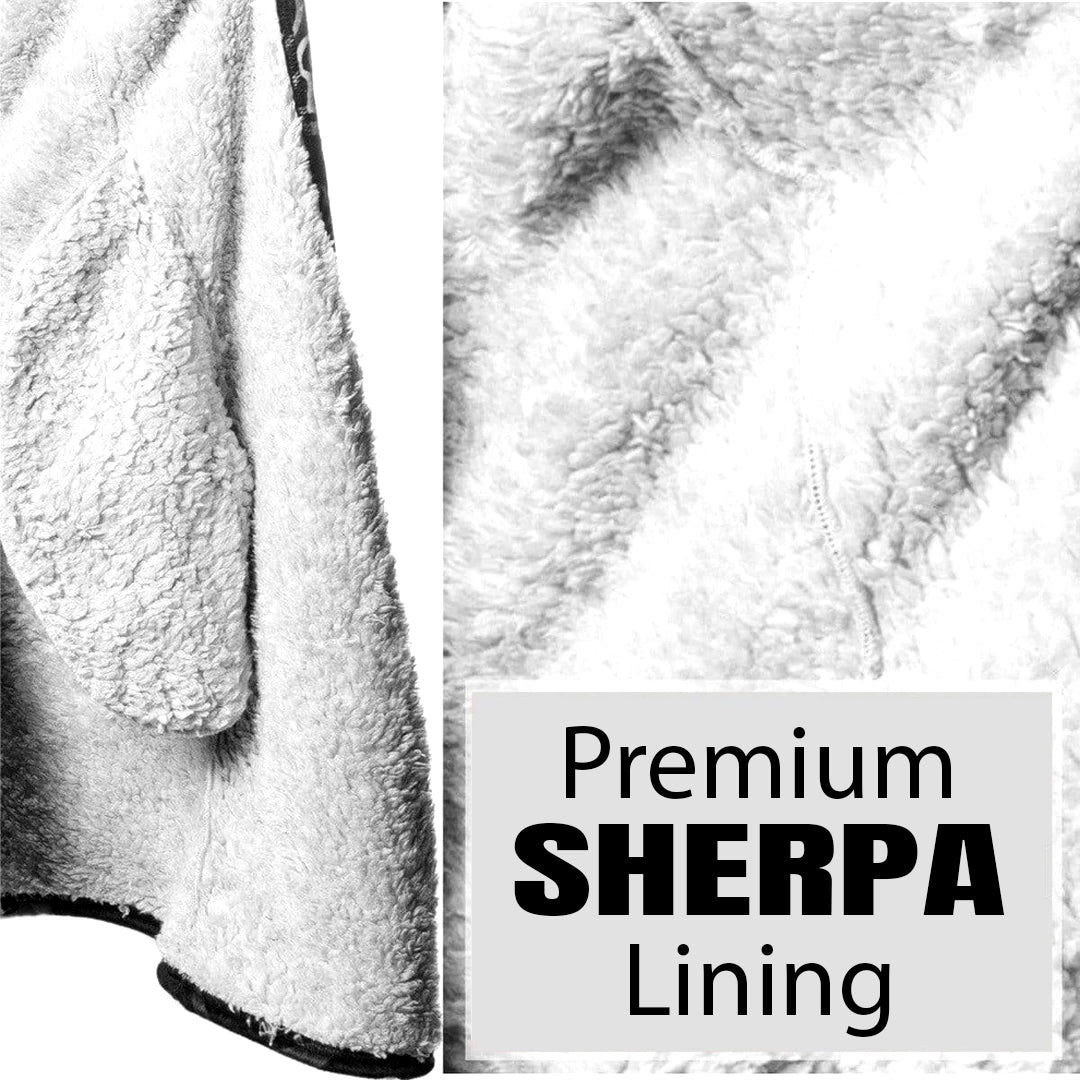 Sherpa Hoodie - Odin Hugin and Munin Rune Circle