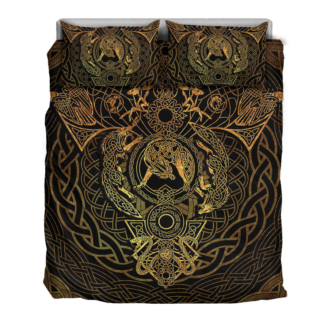 Bedding Set Fenrir Tattoo Gold Bedding Set