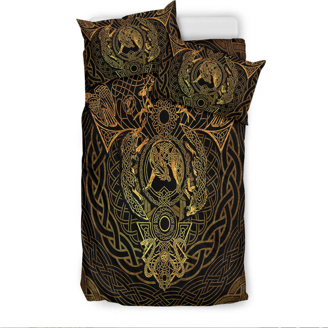 Bedding Set Fenrir Tattoo Gold Bedding Set