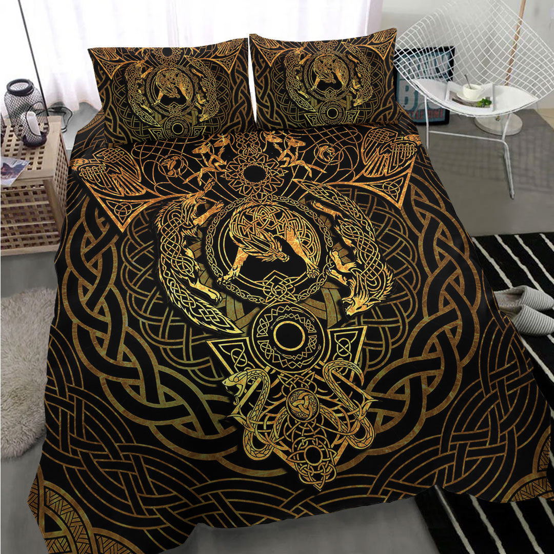 Bedding Set Fenrir Tattoo Gold Bedding Set