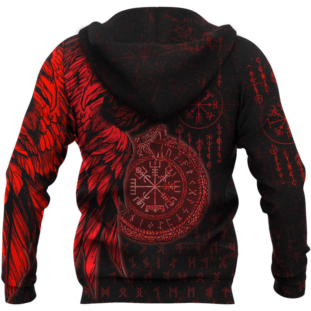 Raven and Ouroboros Brush Style Hoodie