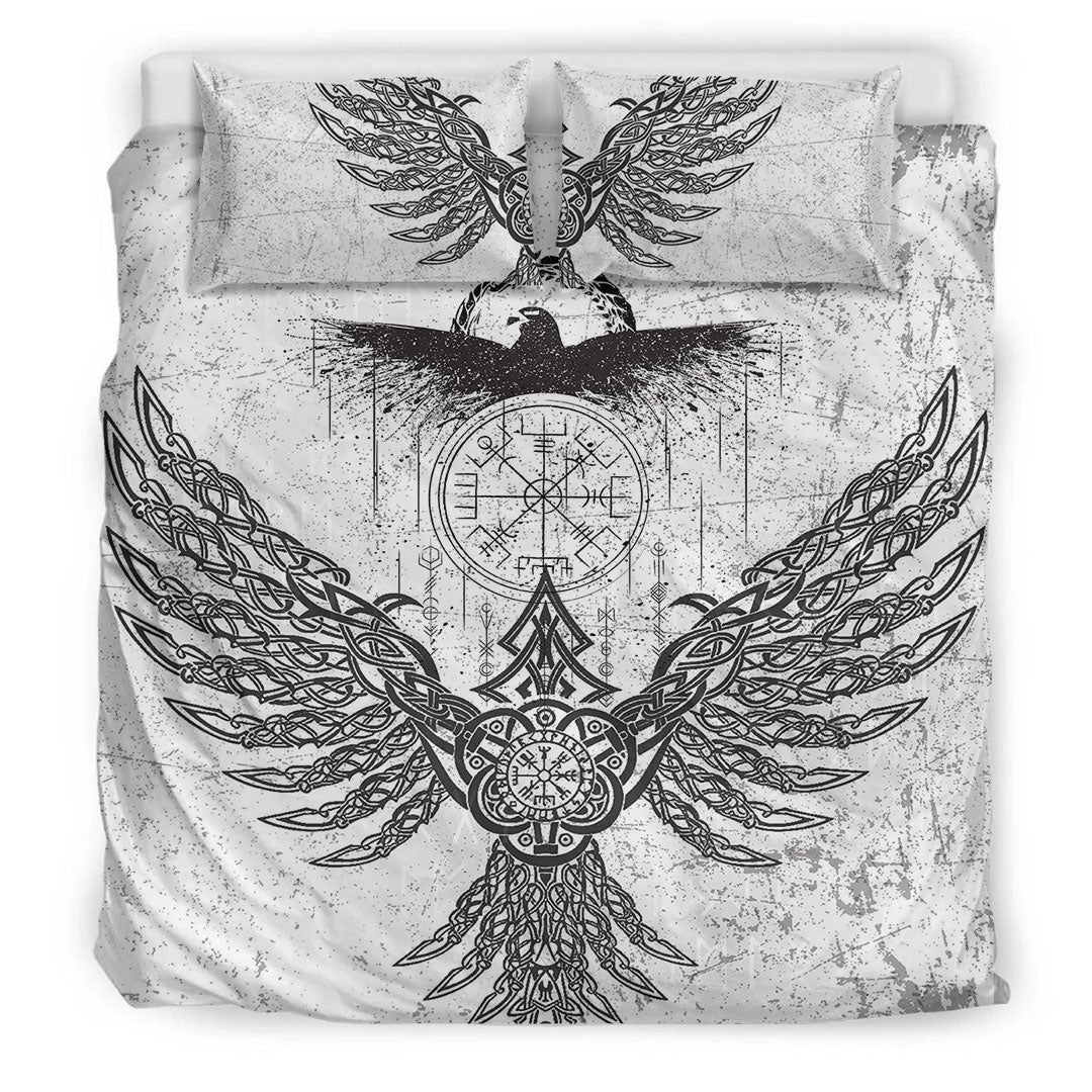 Bedding Set Raven Midgard and Compass Viking Bedding Set