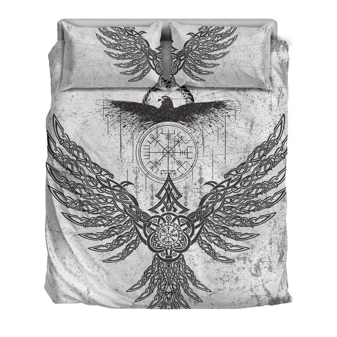 Bedding Set Raven Midgard and Compass Viking Bedding Set