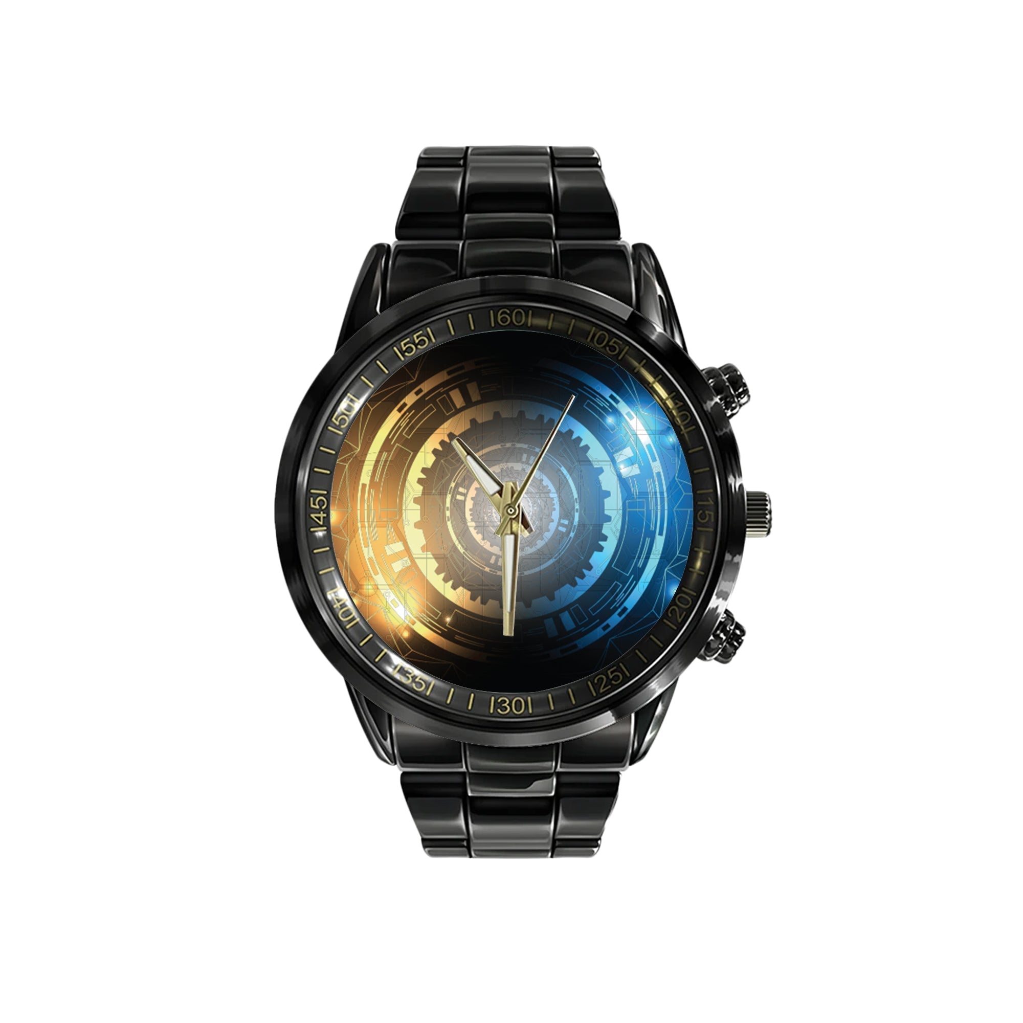 Watch - Abstract Background, Technology Concept With Copy Space Black Stainless Steel Watch