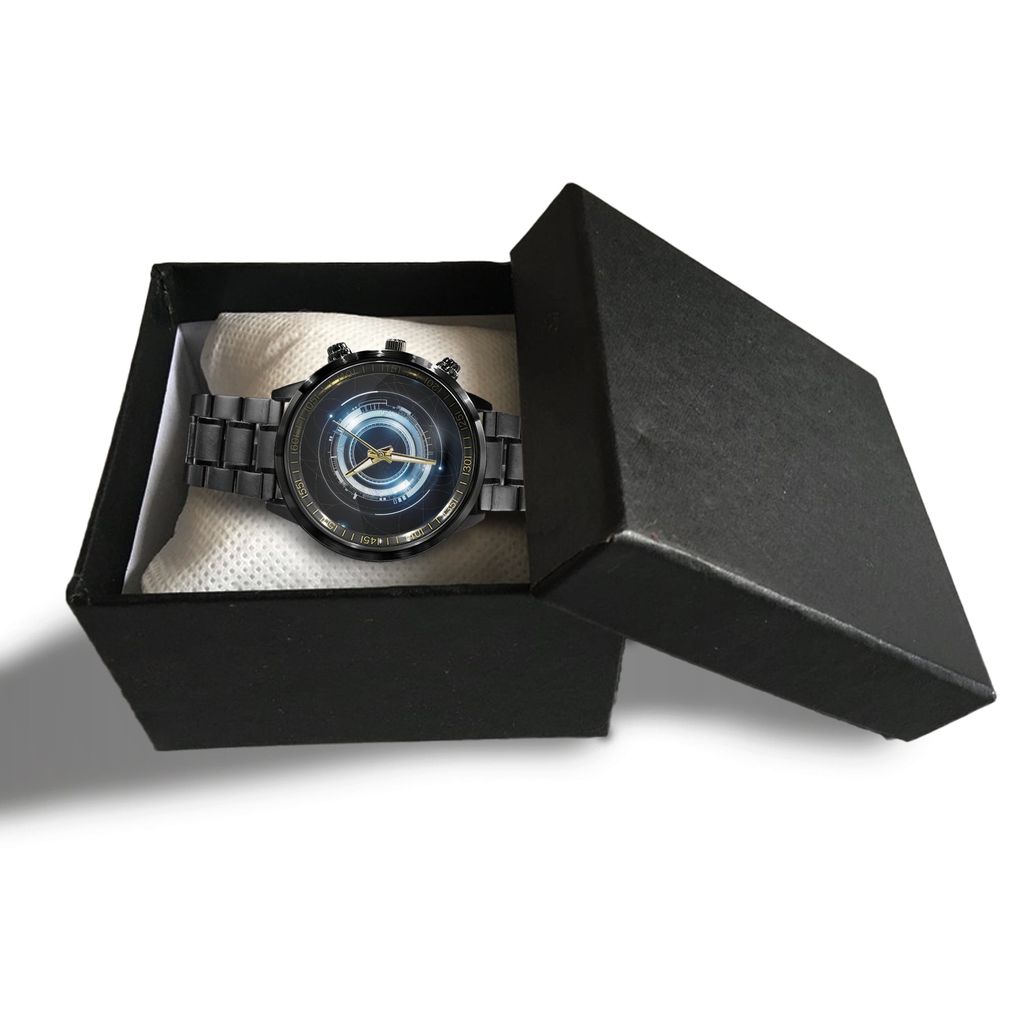 Watch - Abstract Futuristic Electronic Circuit Technology Concept Black Stainless Steel Watch