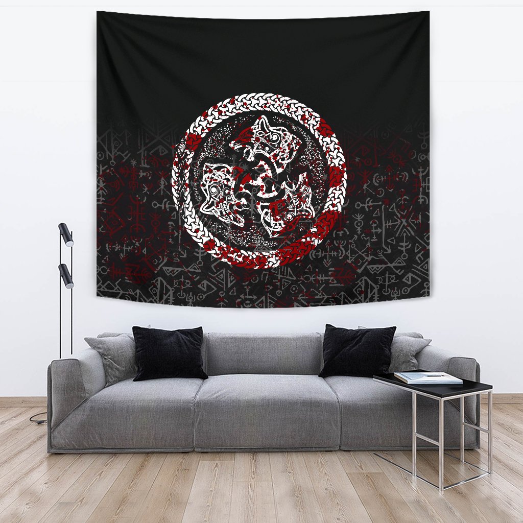 Tapestry - Fierce Blood Wolf Symbol Of A Viking Nordic