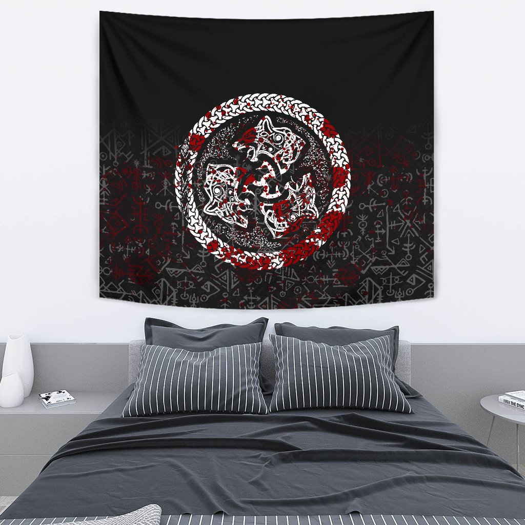 Tapestry - Fierce Blood Wolf Symbol Of A Viking Nordic