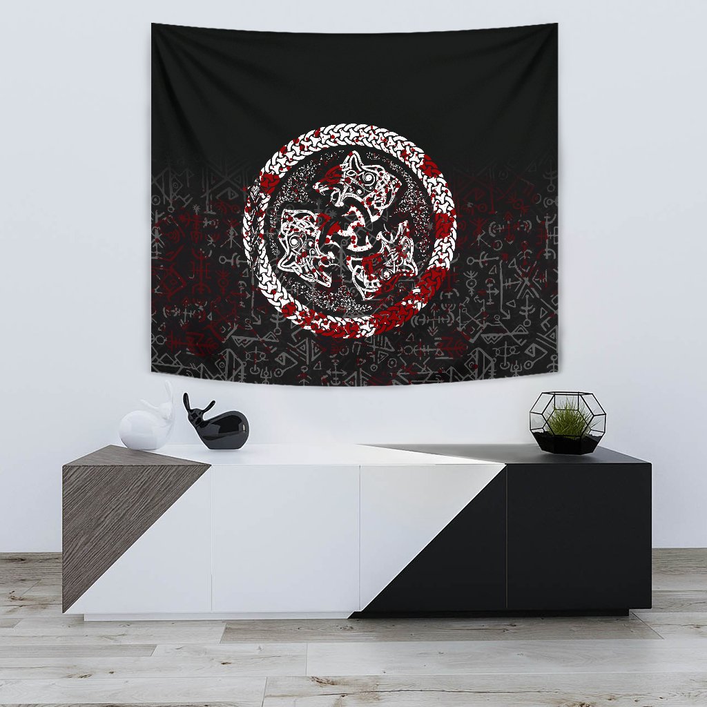 Tapestry - Fierce Blood Wolf Symbol Of A Viking Nordic