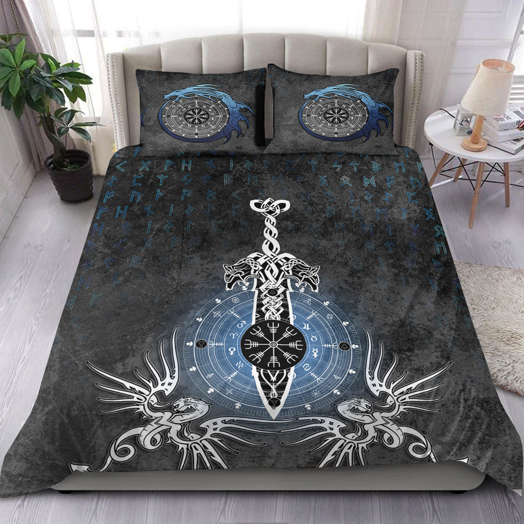 Bedding Set Dragon Compass Magical Sword Rune Bedding Set