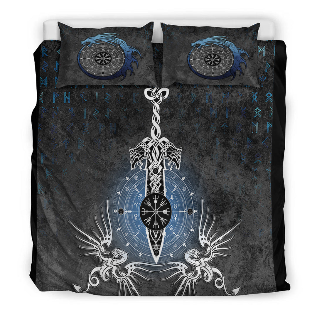 Bedding Set Dragon Compass Magical Sword Rune Bedding Set