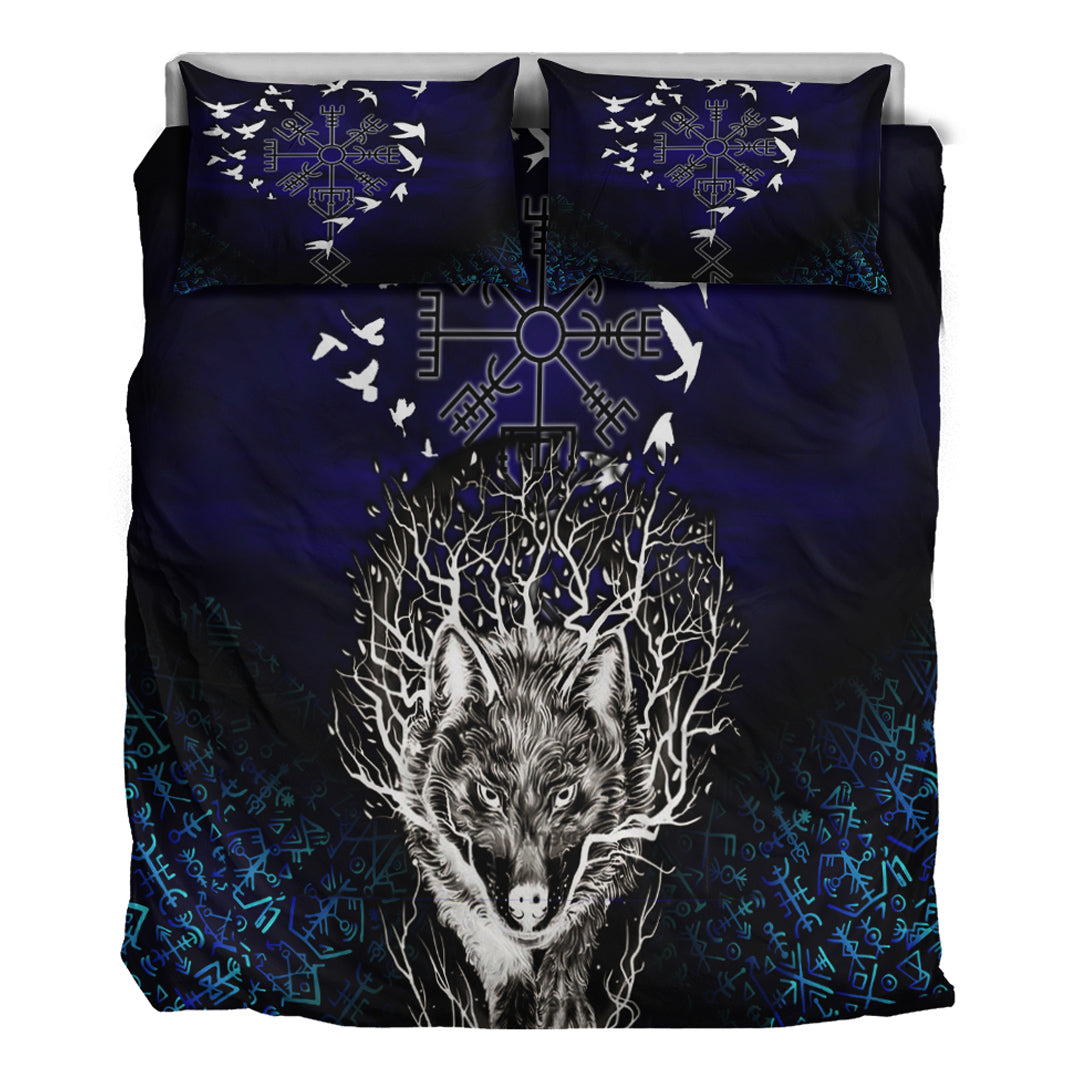 Bedding Set Fenrir Raven Rune Helm of Awe Bedding Set