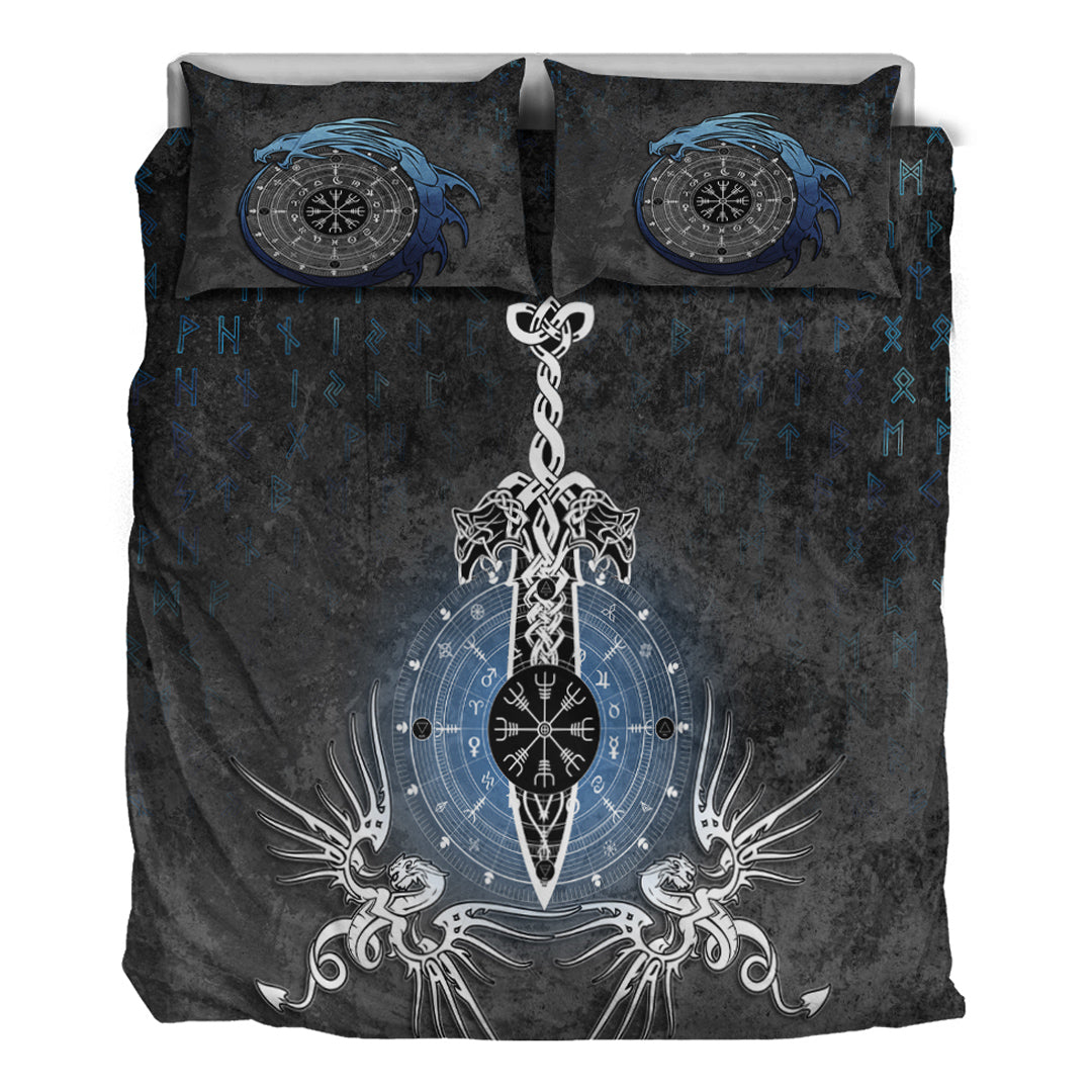 Bedding Set Dragon Compass Magical Sword Rune Bedding Set