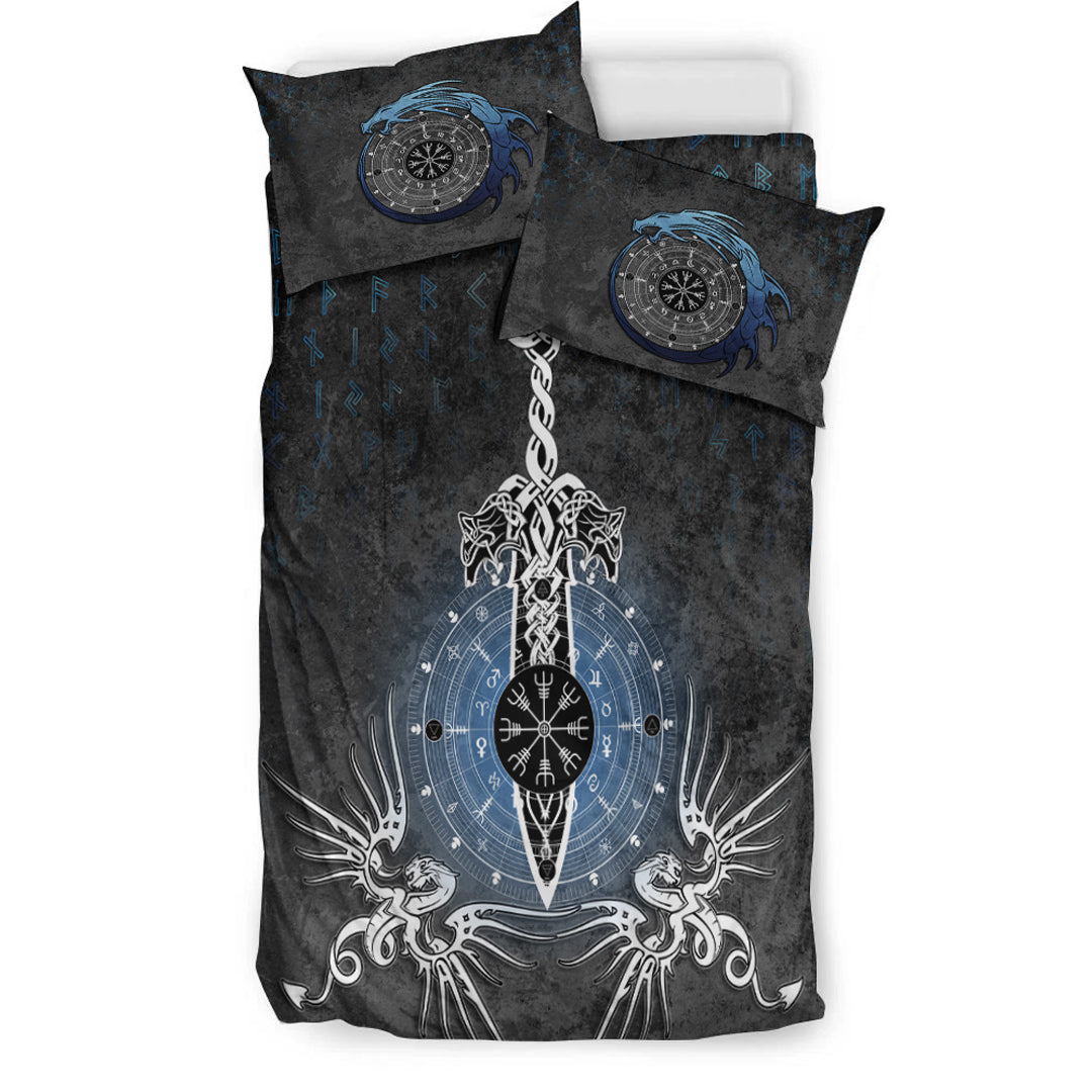 Bedding Set Dragon Compass Magical Sword Rune Bedding Set