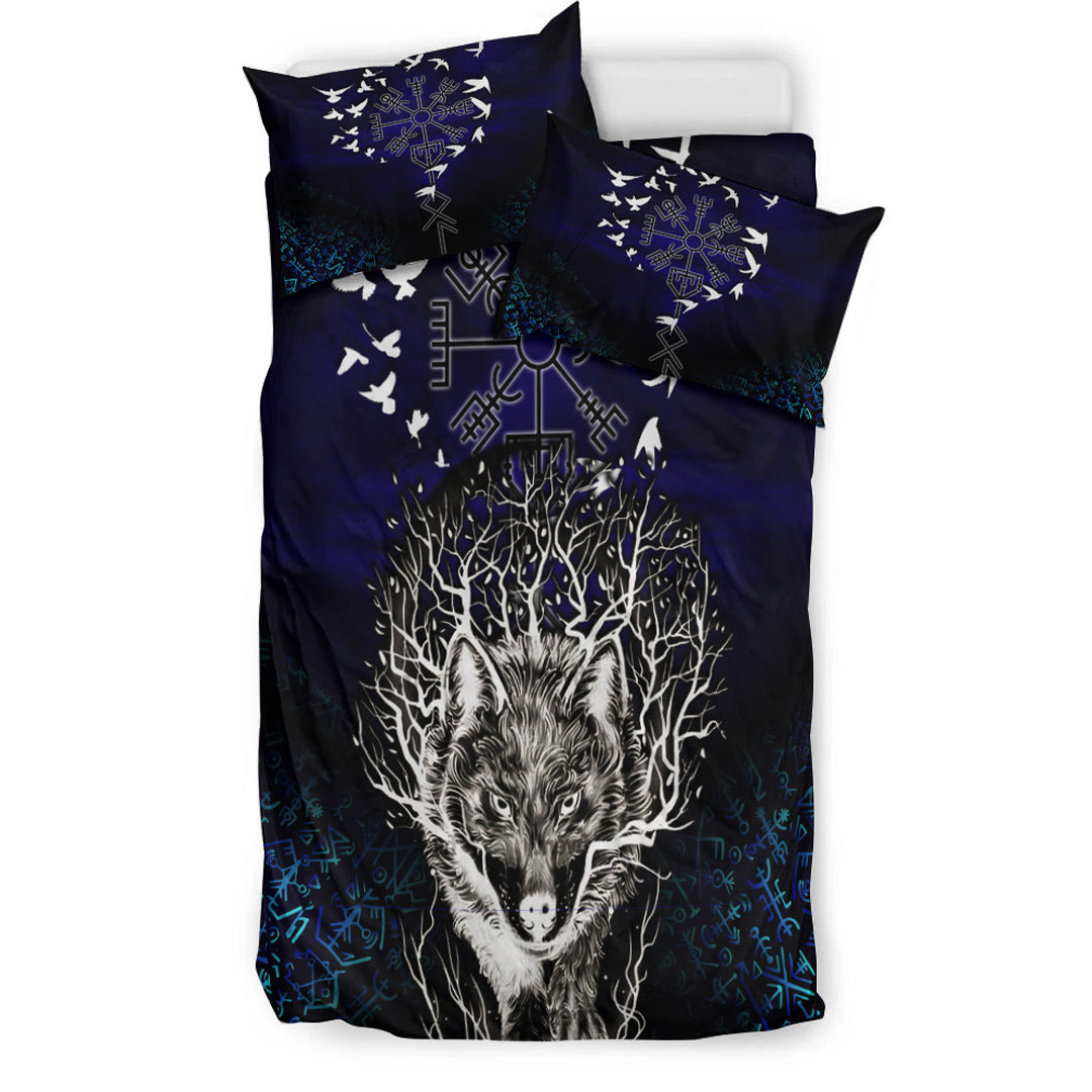 Bedding Set Fenrir Raven Rune Helm of Awe Bedding Set