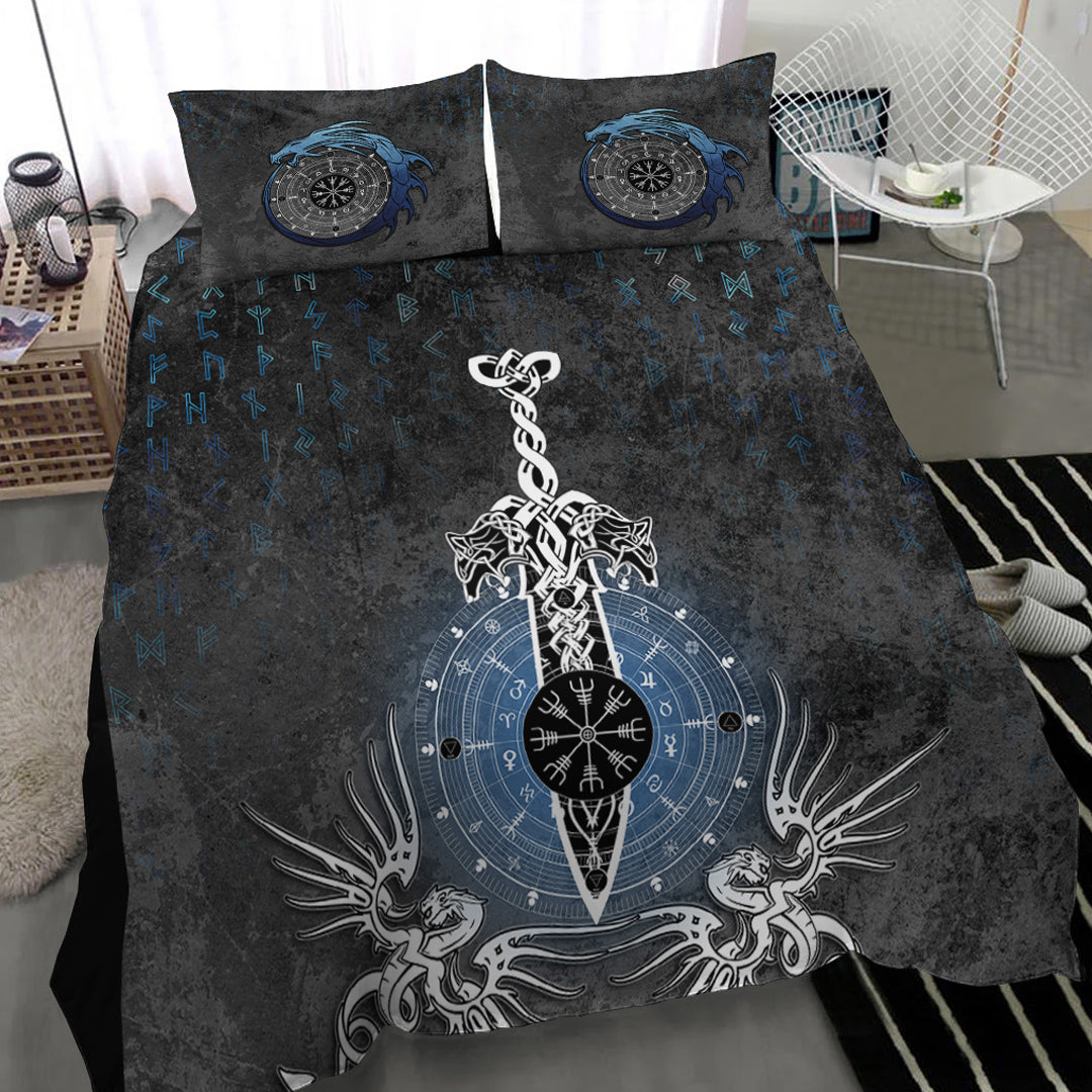 Bedding Set Dragon Compass Magical Sword Rune Bedding Set