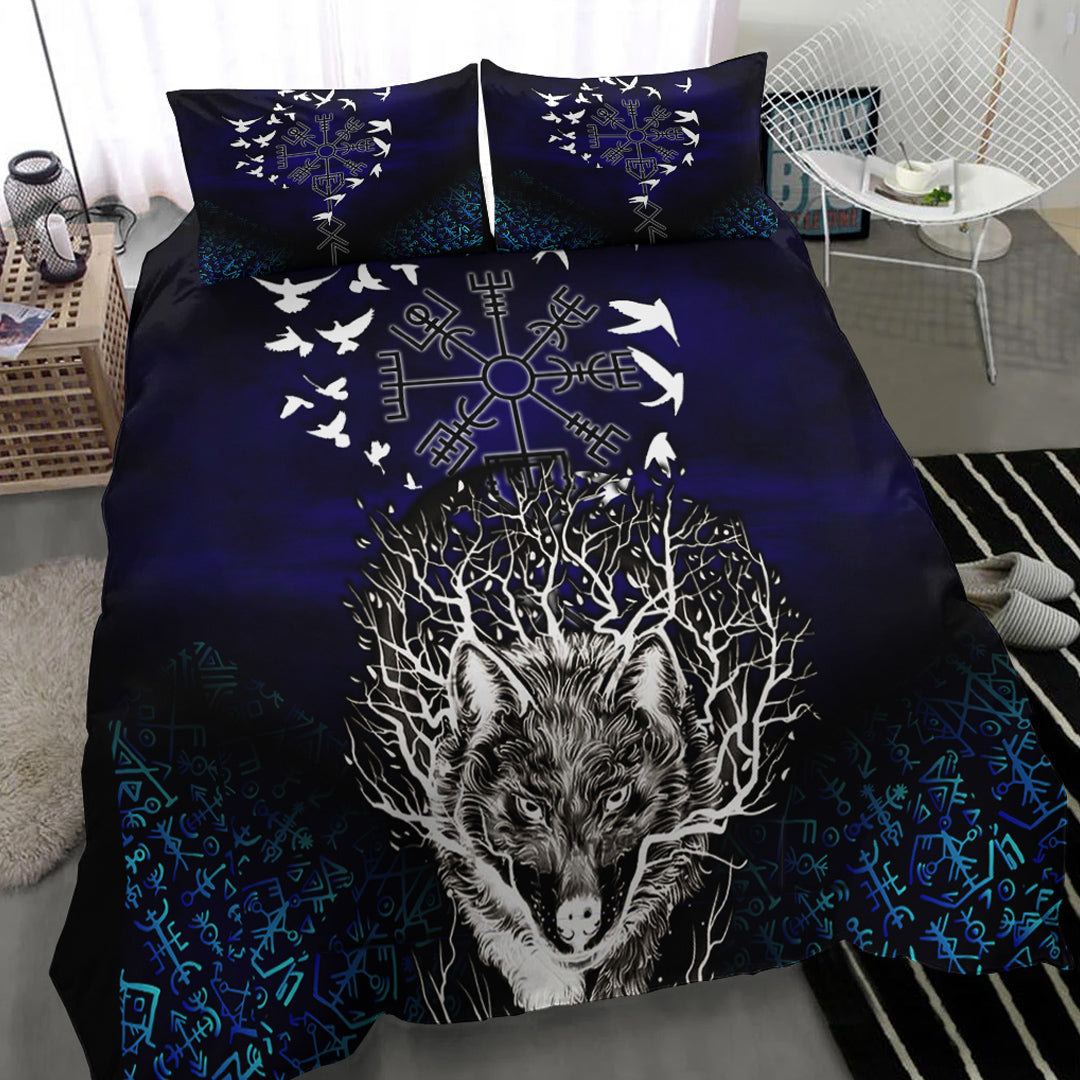 Bedding Set Fenrir Raven Rune Helm of Awe Bedding Set